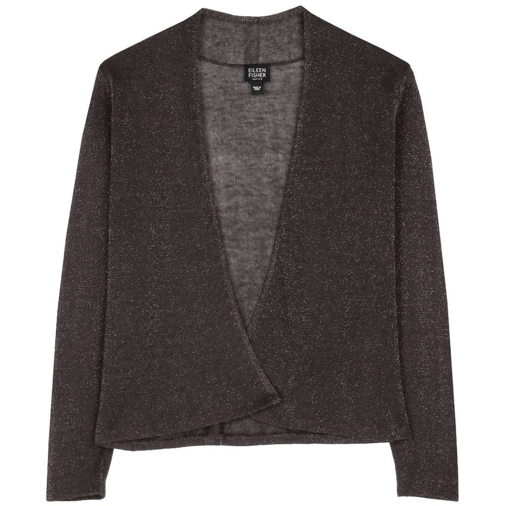 Eileen Fisher Brown Shimmer Lightweight Cardigan